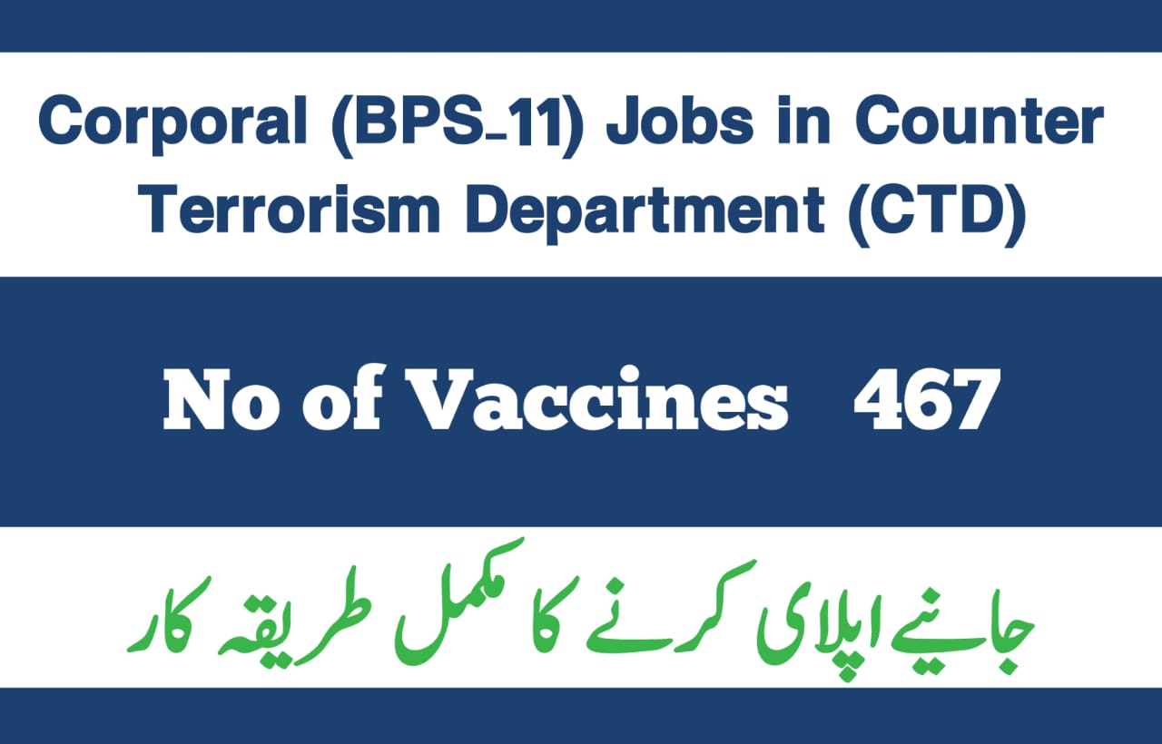 Corporal (BPS-11) Jobs in Counter Terrorism Department (CTD) through PPSC